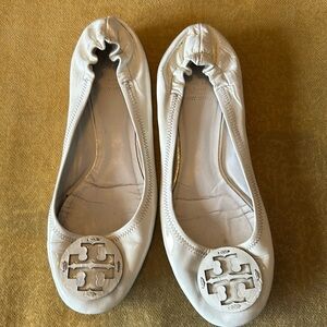 White patent leather  Tory Burch ballet flats size 8.5